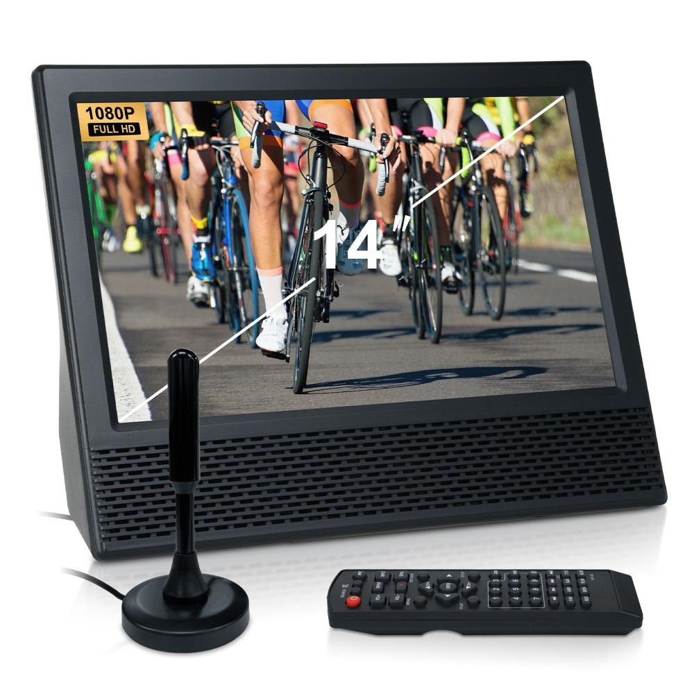 14-inch ATSC Digital TV Player Portable Car TV Television Multimedia Player FM Radio with Remote Control FM Radio Function for Campervan, Caravan TV, Camping, Truck, Lorry, Van, Boat, Kitchen, Bedroom  |  Android TV Boxes & Accessories Android TV Boxes & Accessories Android TV Boxes & Accessories