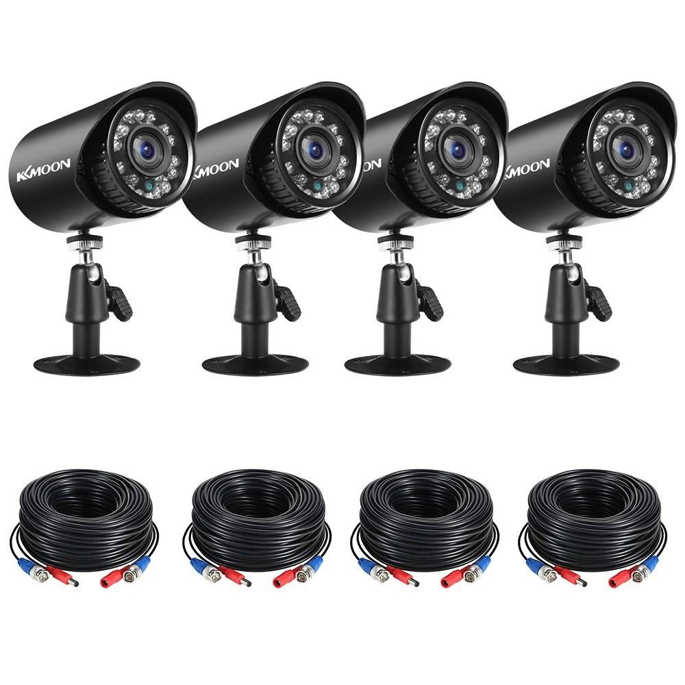 4pcs Full HD 1080P 2MP Security Analog Cameras Outdoor Weatherproof CCTV Surveillance Camera With Infrared Night Vision Motion Detection NTSC System  |  Security Cameras Security Cameras Black