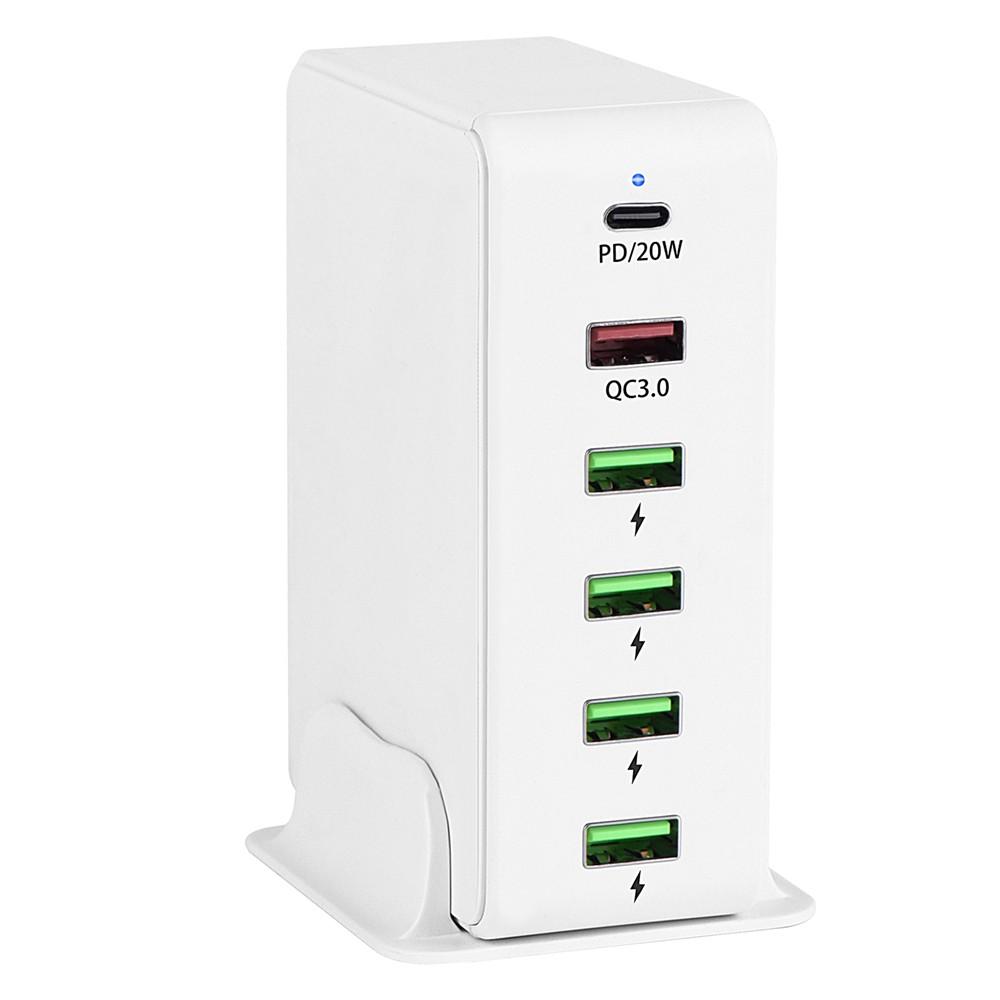65W 6 Ports USB C Charging Station Multiports Hub Portable PD3.0 & QC3.0 Fast USB C Wall Charger for Smartphone Tablet and More  |  Chargers & Adapters Chargers & Adapters Chargers & Adapters