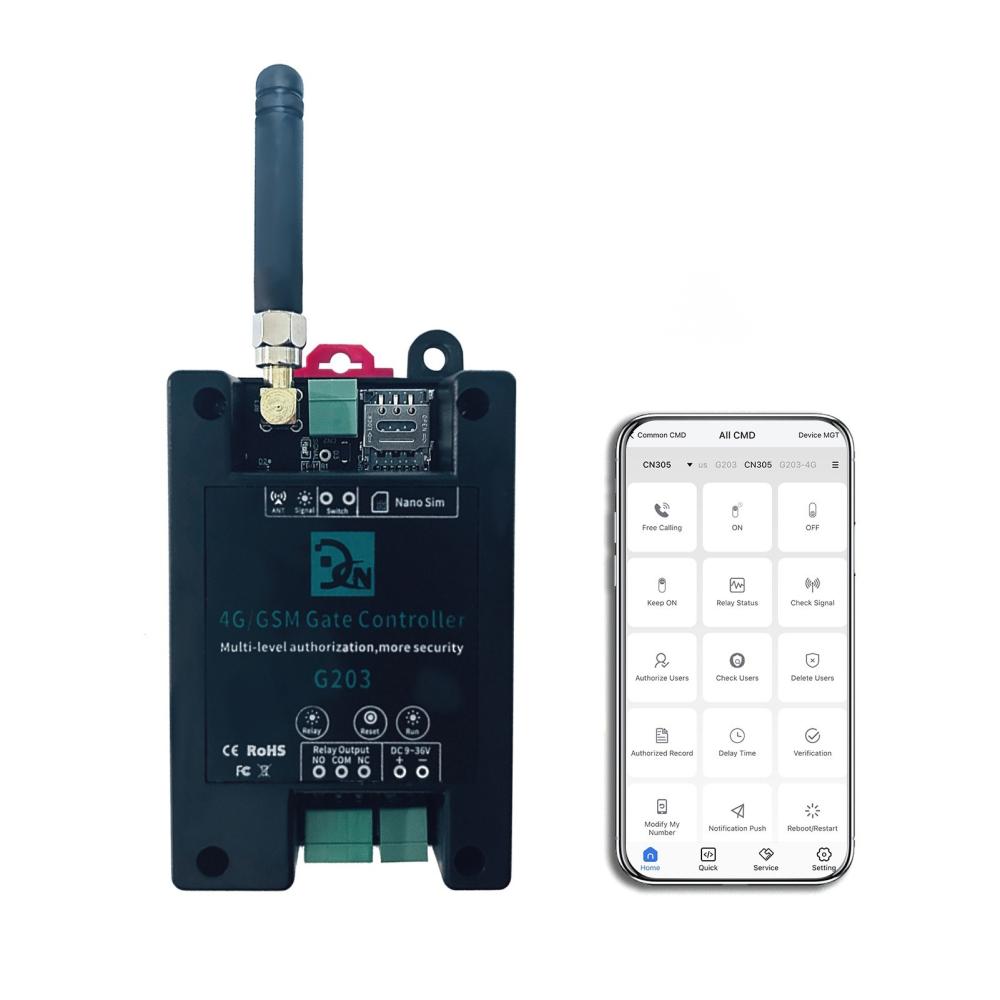 GSM 4G G203 Gate Controller Wireless Remote GSM Gate Opener Support for Ordinary User Authorization Callny APP Control  |  Alarm Systems Alarm Systems Alarm Systems