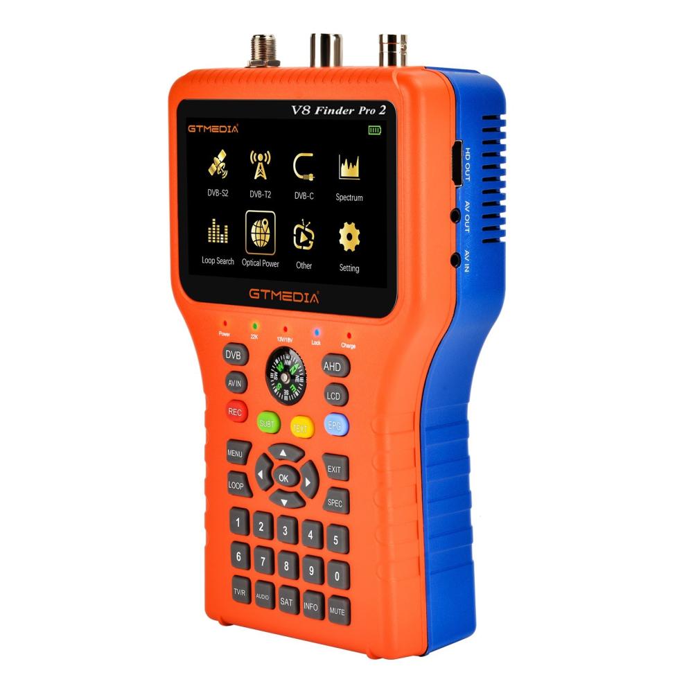 GTMEDIA V8 Finder Pro TV Signal Finder Meter DVB-S/S2/S2X/T/T2/C Signal Receiver 4.3-inch LCD Dispaly H.265 Auto Calculate Angle 4000mAh Battery  |  Android TV Boxes & Accessories Android TV Boxes & Accessories Android TV Boxes & Accessories