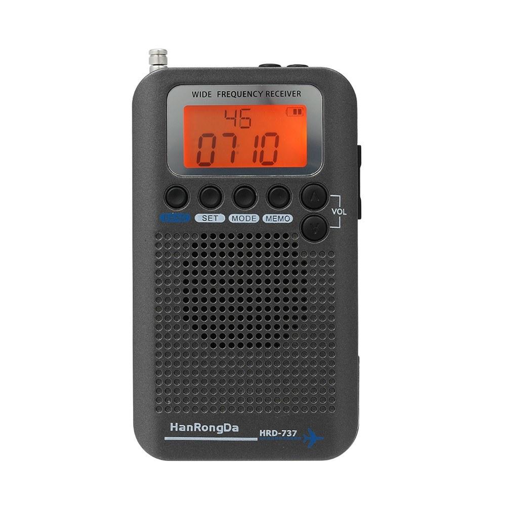 HanRongDa HRD-737 Portable Full Band Radio Aircraft Band Receiver FM/AM/SW/ CB/Air/VHF World Band with LCD Display Alarm Clock  |  Others Other Consumer Electronics Black/Gold