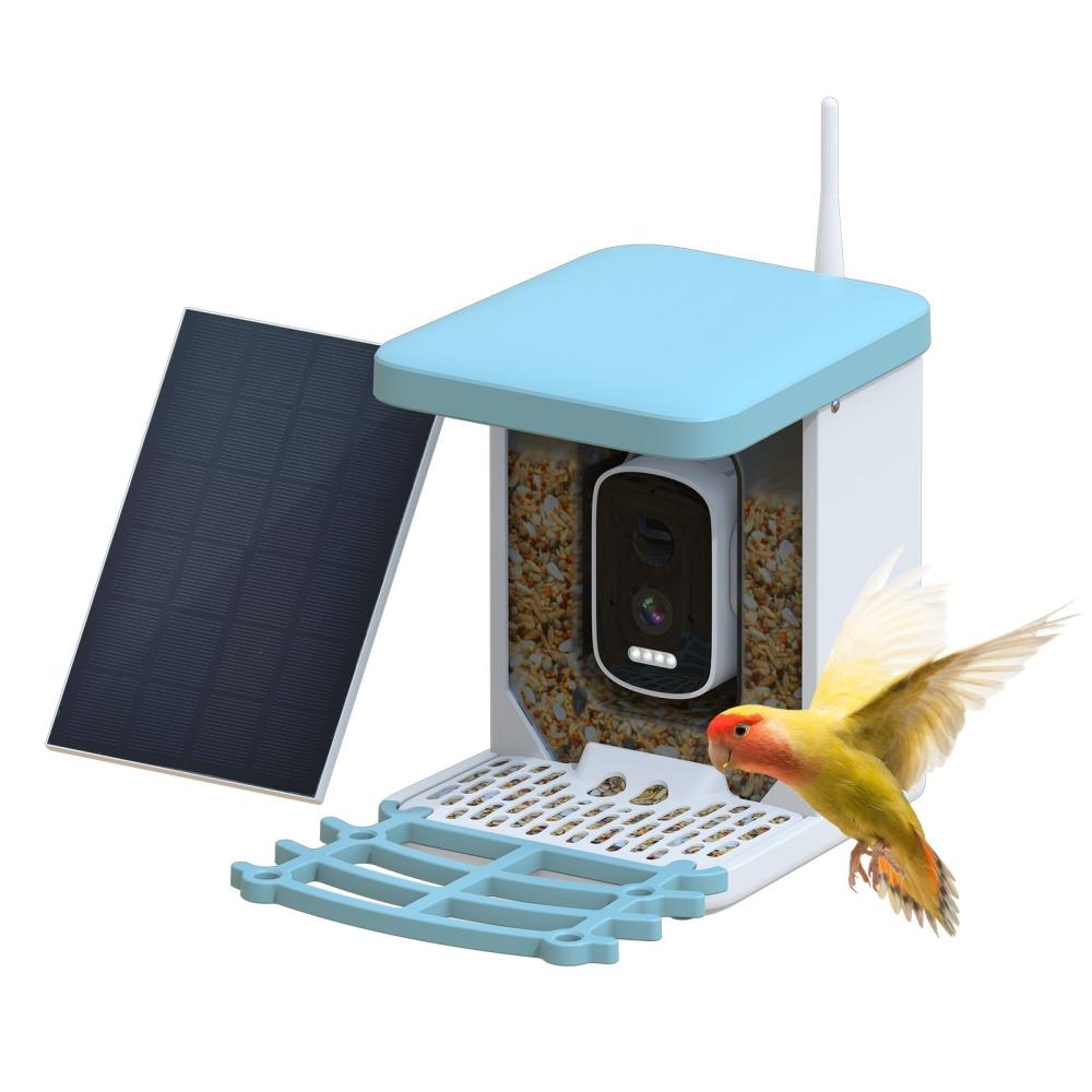 Smart Bird Feeder with 2.5K 4MP Camera 2L Capacity Bird Feeder for Outdoors with Solar Panel  |  Security Cameras Security Cameras Security Cameras