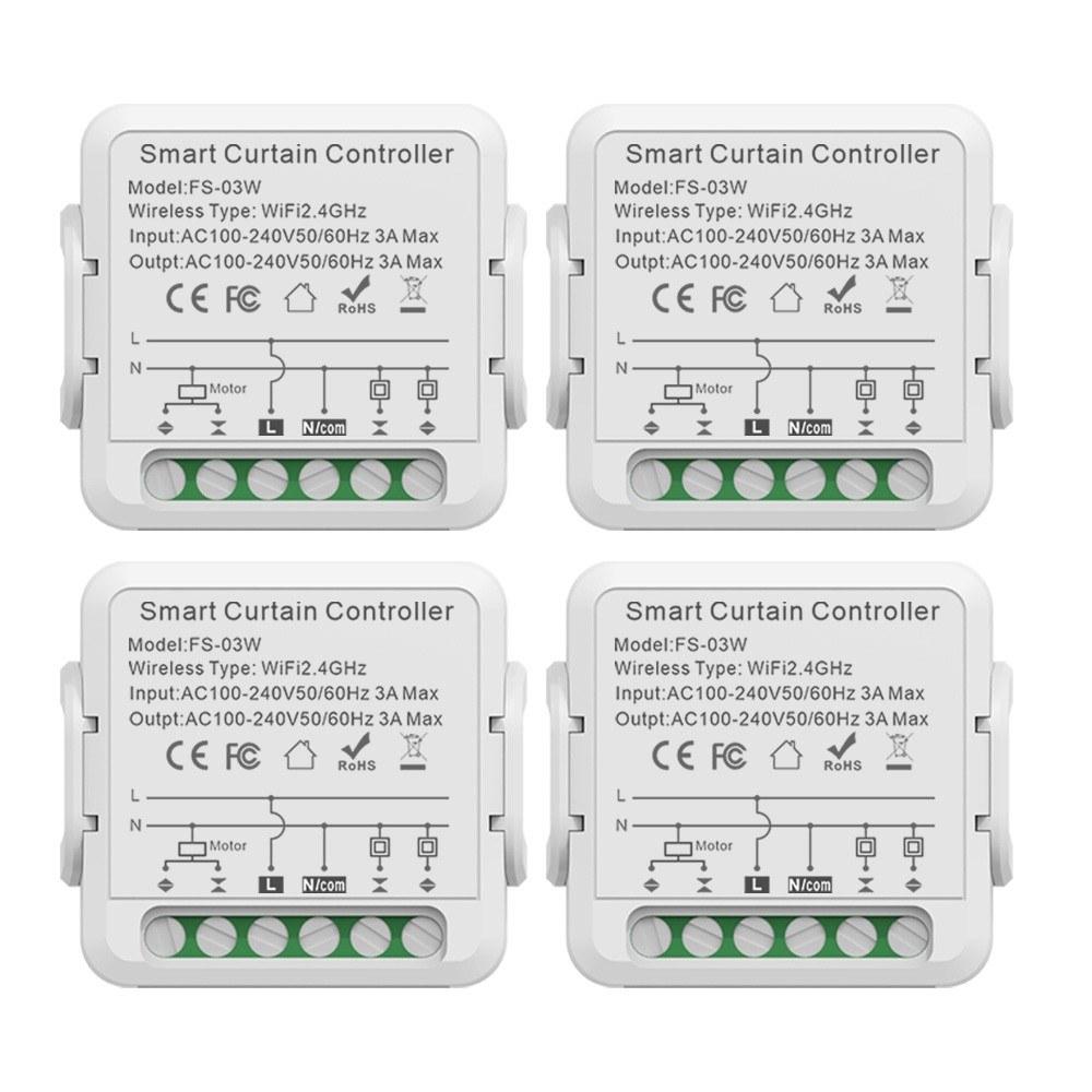 Smart Curtain Controller Tuya APP WiFi Smart Switch Module for Home Hotel Apartment Office Smart Curtain Opener Voice Control Support Shared Devices Smart Timing Function  |  Smart Home System Smart Device Smart Home System