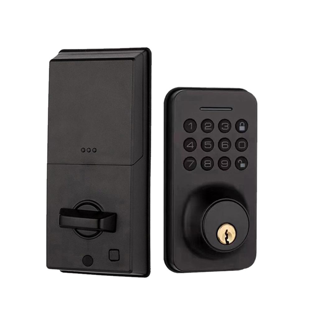 WAFU Smart Door Lock 4 Unlocked Ways tuya BT Connection APP Unlock Password Unlocking for Homes Apartments  |  Smart Door Lock Smart Device Black