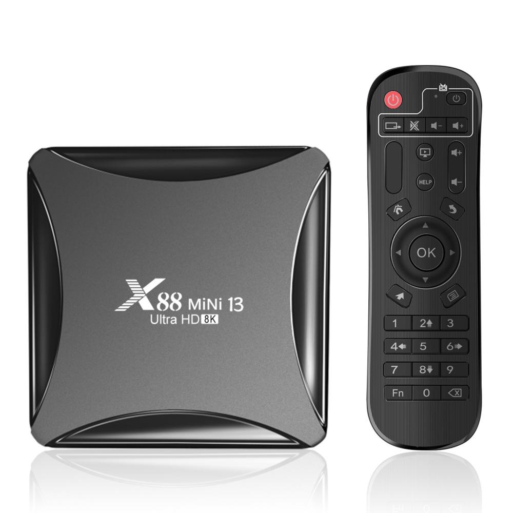 X88 MiNi 13 Android 13.0 Smart TV Box RK3528 Quad-core 4K Media Player H.265 VP9 8K Decoding 2.4G/5G Dual-band WiFi BT 2GB+16GB with Remote Control  |  Android TV Boxes & Accessories Android TV Boxes & Accessories Android TV Boxes & Accessories